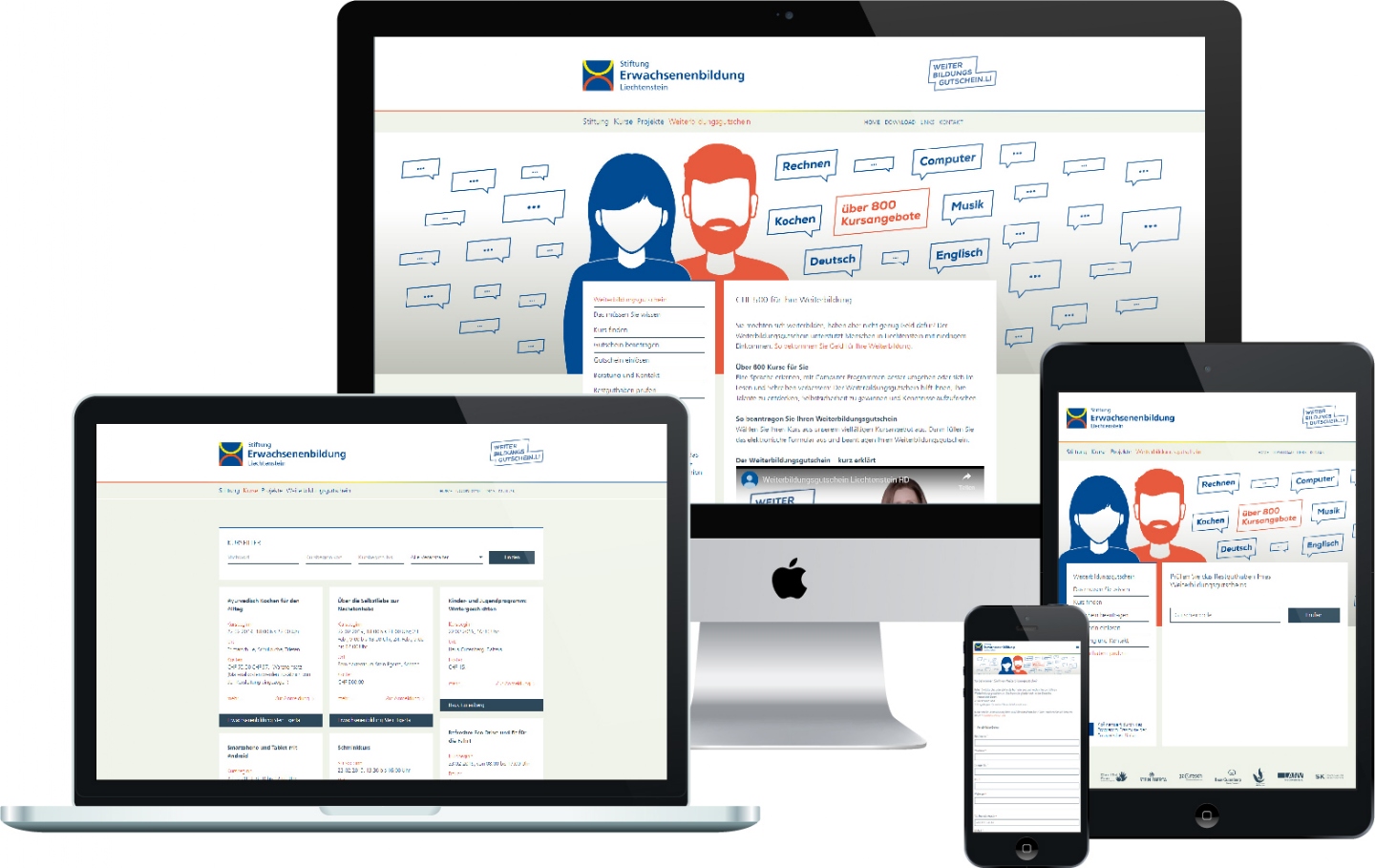 Weiterbildungsgutschein.Li - Responsive Website, CMS, Antragsstellung, Buchungssystem
